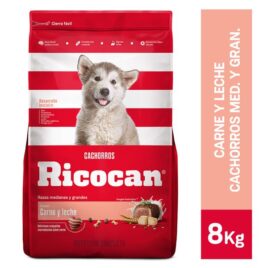 RICOCAN cachorros medianos y grandes sabor carne y leche bolsa de 8 kg