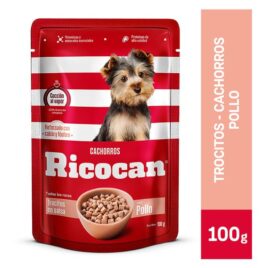 RICOCAN cachorros trocitos en salsa sabor pollo pouch 100gr