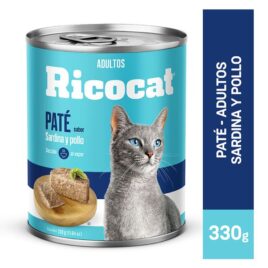 RICOCAT PATÉ adultos sabor sardina y pollo lata 330 gr