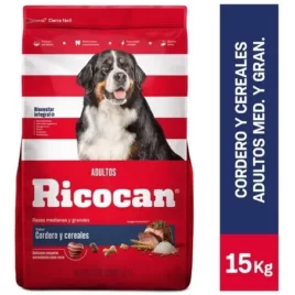 Ricocan adultos razas medianas y grandes sabor cordero y cereales bolsa de 15Kg