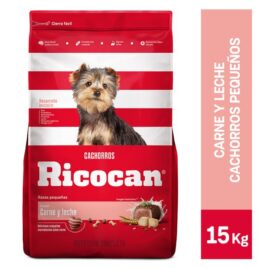 Ricocan cachorros pequeños sabor carne y leche bolsa de 15 Kg