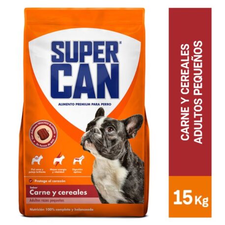 Super Can adultos razas pequeñas sabor carne y cereales bolsa de 15Kg