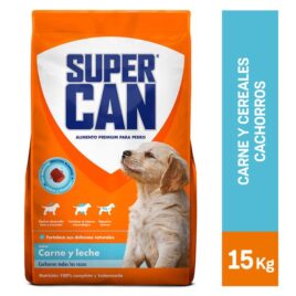 Super Can cachorros todas las razas sabor carne y leche bolsa de 15Kg